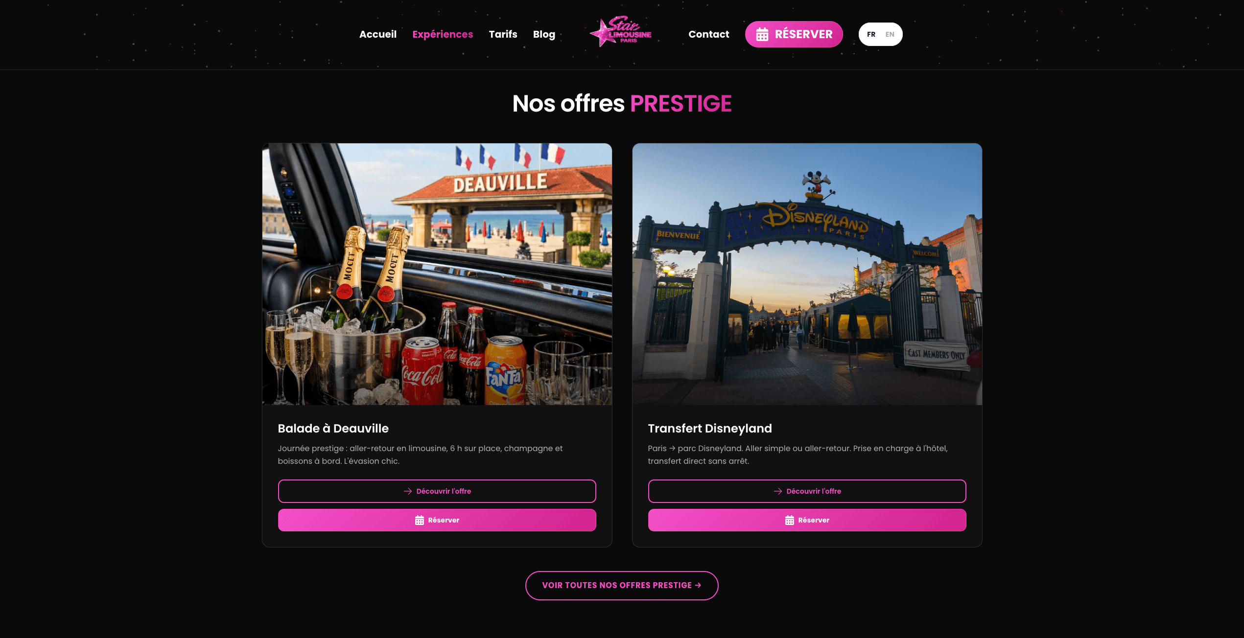 Aperçu du site Star Limousine Paris après transformation WebDifference